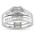  10k White Gold 1/2ct TDW Princess Diamond Bridal Ring Set (G-H, I2-I3)