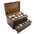 Vintage Brown Finish Solid Top 20-Watch Case