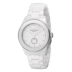 Emporio Armani Women's White Dial Ceramic Watch