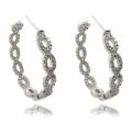 Sterling Silver 1/10ct TDW Diamond Teardrop Hoop Earrings (I-J, I2-I3)
