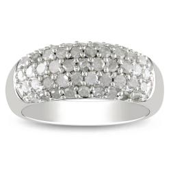 Sterling Silver 1ct TDW White Diamond Fashion Ring (I-J, I3)