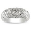 Sterling Silver 1ct TDW White Diamond Fashion Ring (I-J, I3)