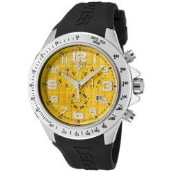 Swiss Legend Men's 'Eograph' Yellow Dial Black Rubber Chrono Watch