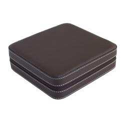 Brown Compact Leatherette 6-Watch Travel Case
