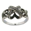 D'sire 10k White Gold 1/5ct TDW Black Diamond Fashion Ring
