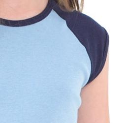 American Apparel Girl's Baby Blue/ Navy Raglan Top