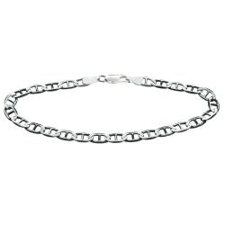 Eternally Haute Black Rhodium-plated Silver 8-inch Diamond-cut Mariner Link Bracelet