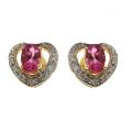 D'sire 10k Gold Pink Tourmaline and 1/5 TDW Diamond Earrings (H-I, VS1-VS2)