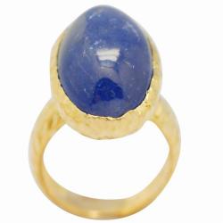 De Buman 18k Yellow Gold over Sterling Silver Tanzanite Ring