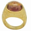 De Buman 18k Yellow Gold over Sterling Silver Tourmaline Ring