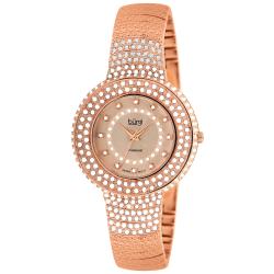 Burgi Women's Diamond Accent And Crystal Fashion Watch