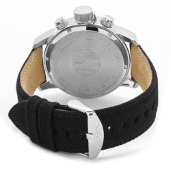 Invicta Men's 'Invicta II' Blue Dial Black Leather Chronograph Watch