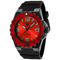 Swiss Legend Men's 'Expedition' Red Dial Black Silicon Watch