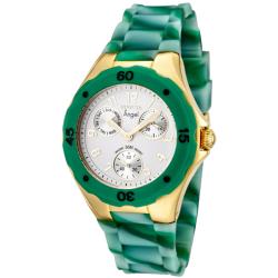 Invicta Women's 'Angel' White Dial Multi-Green Rubber Watch