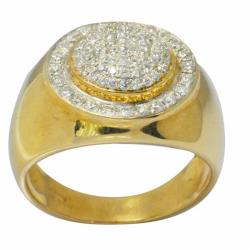 De Buman 10k Yellow Gold Men's 3/4ct TDW Diamond Ring (K-L, I1)