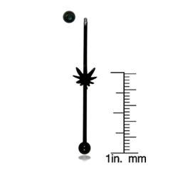 Black Surgical Steel Pot Plant Industrial Barbell Earring