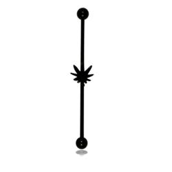 Black Surgical Steel Pot Plant Industrial Barbell Earring
