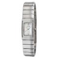 Peugeot Women's Silvertone Rectangle Crystal Bracelet Watch