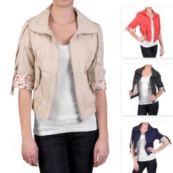 Ci Sono by Journee Junior's Lightweight Cuffed Sleeve Cotton Jacket