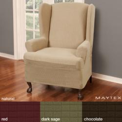 Reeves Stretch 1-piece Wing Chair Slipcover