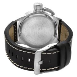 Invicta Men's 'Corduba' Silver Dial Black Leather Watch