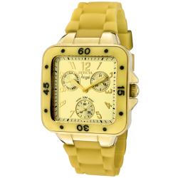 Invicta Women's 'Angel' Gold Dial Gold Rubber Watch