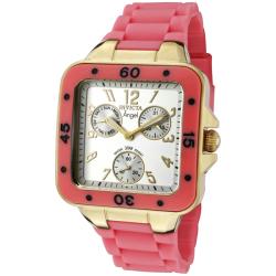 Invicta Women's 'Angel' Light Silver Dial Pink Rubber Watch