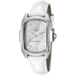 Invicta Women's 'Invicta II' White MOP Dial White Leather Watch