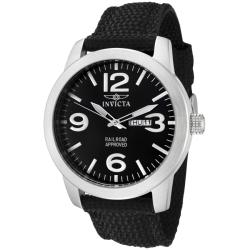 Invicta Men's 'Specialty' Black Dial Black Nylon Watch