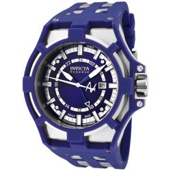 Invicta Men's 'Reserve' Akula Blue Dial Blue Rubber GMT Watch