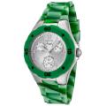Invicta Women's 'Angel' Silver Dial Multi-Green Rubber Watch