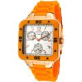 Invicta Women's 'Angel' Light Silver Dial Neon Orange Rubber Watch