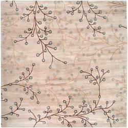 Hand-tufted Ivory Howler Wool Rug (4' Square)
