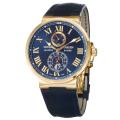 Ulysse Nardin Men's 'MarineMaxi' Rose Gold Blue Strap Watch