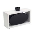 Ceramic Oval Black Vase with White Base