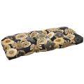 Pillow Perfect Black/ Yellow Floral Tufted Outdoor Wicker Loveseat Cushion