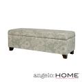 angelo:HOME Kent Vintage Sea Foam Blue Floral Wall Hugger Trunk Storage Ottoman