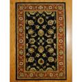 Indo Hand-tufted Mahal Black/ Rust Wool Rug (5' x 8')
