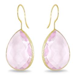 New! 22k Yellow Goldplated Silver Gemstone Earrings