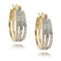 14k Gold over Silver 1/2ct TDW Diamond Triple-band Hoop Earrings (I-J, I2-I3)