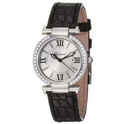 Chopard Women's 'Imperiale' Silver Dial Black Strap Quartz Watch