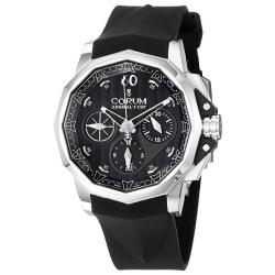 Corum Men's 'Admiral Cup' Black Dial Black Rubber Strap Watch
