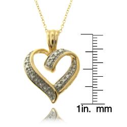 14k Gold over Silver Diamond Accent Heart Necklace