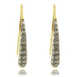 14k Gold over Silver Diamond Accent Teardrop Earrings