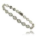 Sterling Silver Diamond Accent Teardrop Filigree Bracelet
