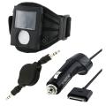 Black Armband/ Car Charger/ Cable for Apple iPod Nano 3rd Generation