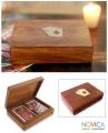 Seesham Wood handcrafted 'Full House' Box and Playing Cards (India)