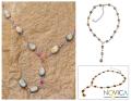 Stainless Steel 'Gumdrops' Tiger's Eye Necklace (Thailand)
