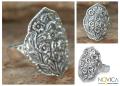 Sterling Silver 'Floral Honor' Cocktail Ring (Thailand)