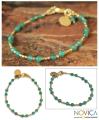 Gold Overlay 'Green Divine Deva' Quartz Bracelet (Thailand)